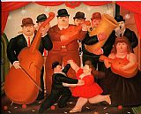 Fernando Botero Canvas Paintings - Ball in Colombia 1980